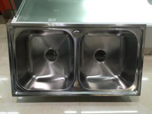 Wholesale 7843 resin kitchen sink one piece finish double bowl stainless steel sink factory from china suppliers