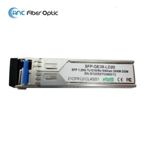 Wholesale 1.25G SFP Bidi Optical Transceiver Module 1310/1490/1550nm 20km 40km 80km LC Connector from china suppliers