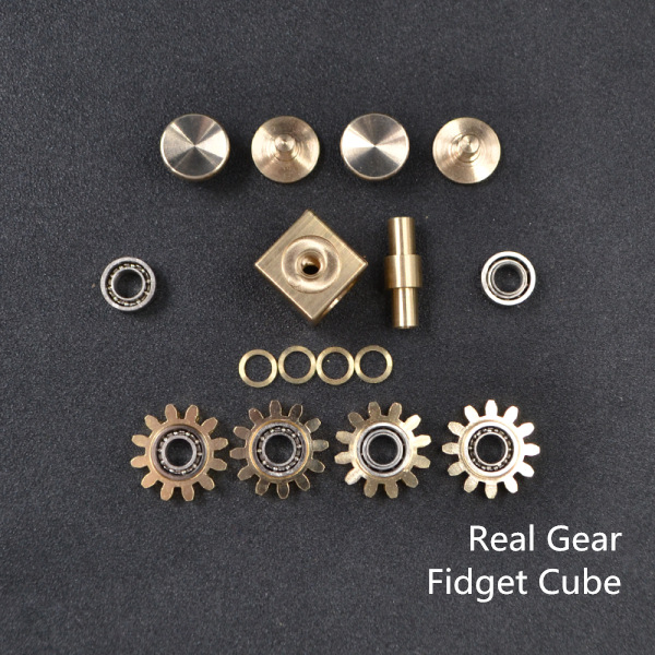 Other Classic Toys Brass Gear Linkage Decompression Real Gear Cube Fingertip Gyroscope