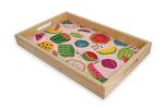 decorative bamboo wooden serving tray with color pattern