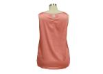 U Neck Satin Tank Top Plus Size , Strappy Camisole Tops Back Collar With