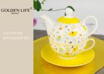 Nice Flower Design Porcelain Tea Coffee Set With BSCI / Disney Certification