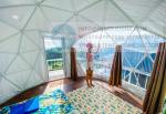 Galvanized Steel Frame Glamping Dome Tent Hold Snow Wind Rain