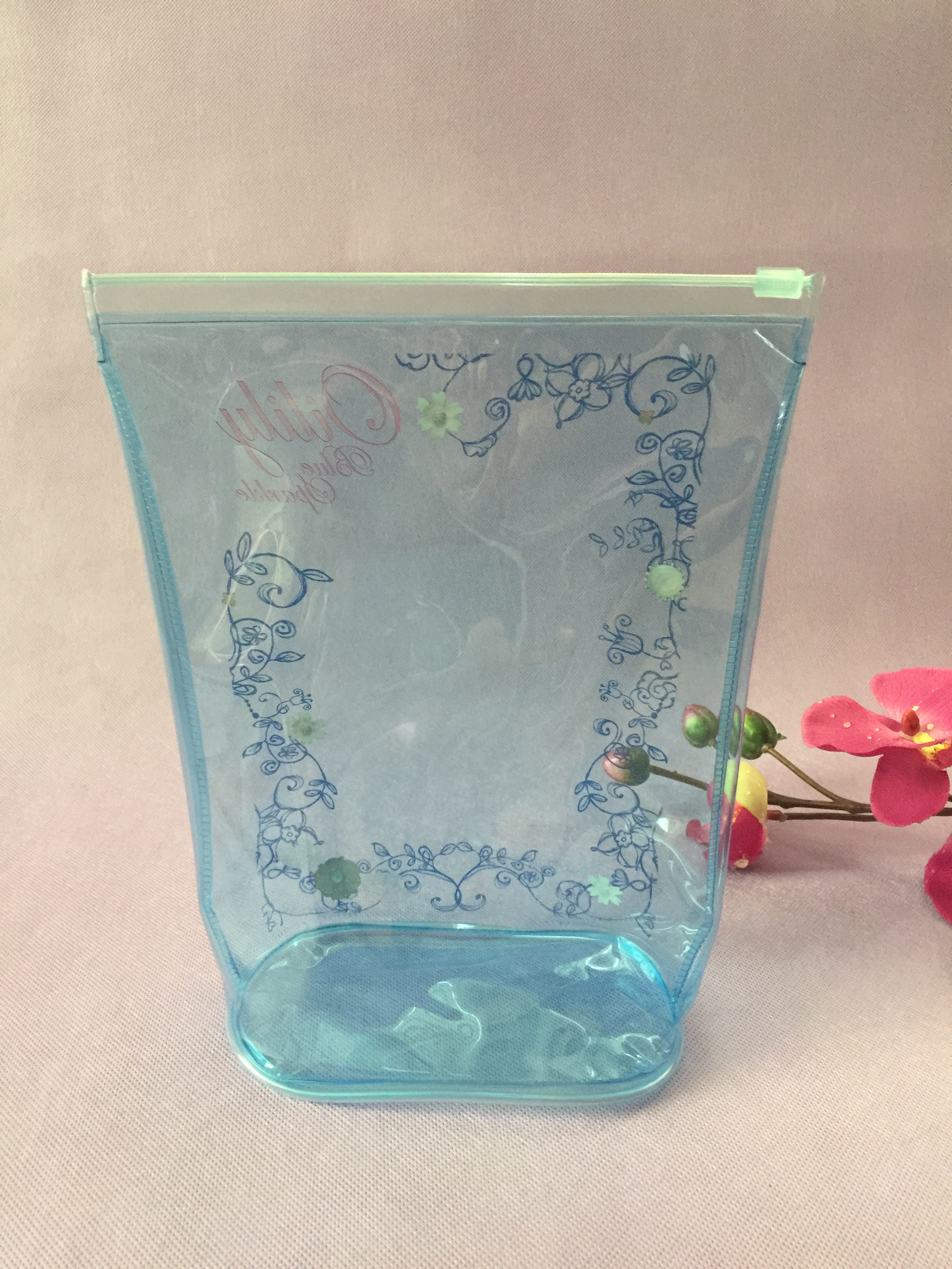 OEM Printing PVC Cosmetic Bag / Beautiful Makeup PVC Packaging Bag