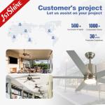 High Speed 5 Blades Ceiling Fan With Light DC Motor Silver Modern