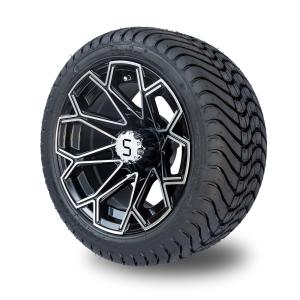 Wholesale Machined Gloss Black Golf Cart Wheel And Tire Combo 215/35-12 Low Profile DOT Tyres 4 Set from china suppliers