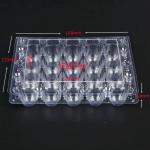 20 Hole Disposable Plastic Egg Packaging PET Transparent Egg Tray Portable