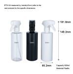 500ml Plastic Transparent/Black/White Clear Cylindrical Bottle With White/Black
