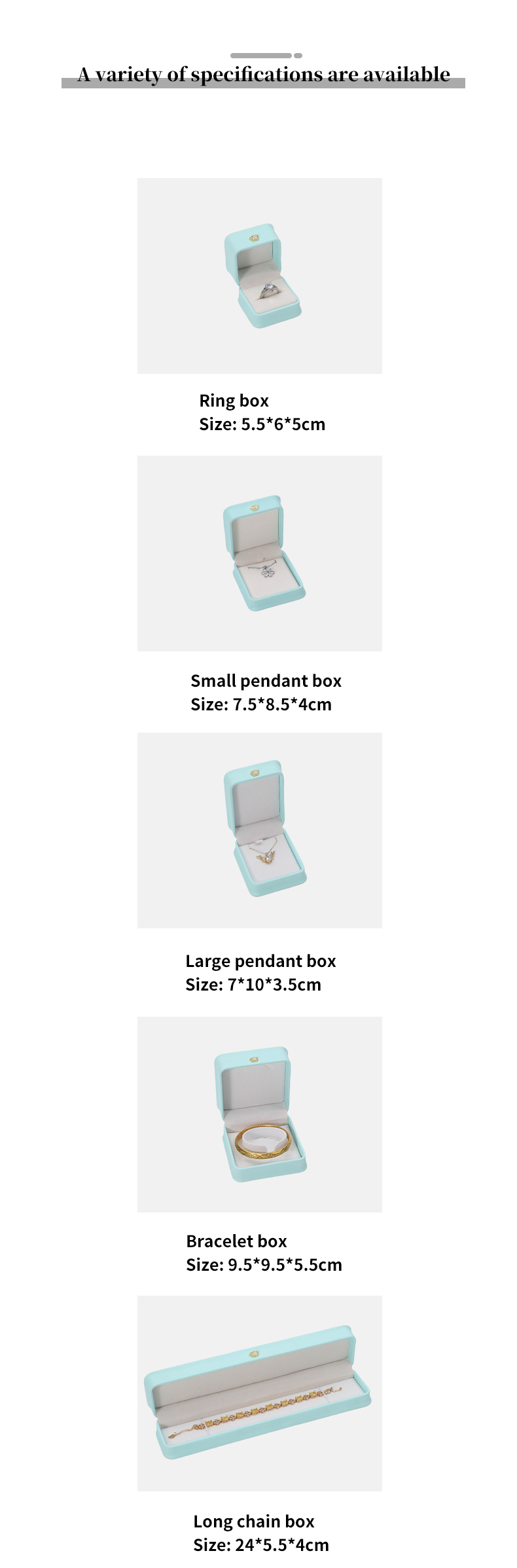 Round Corner Arc Shaped PU Leather Luxury Jewelry Box Set with Crown Ornament