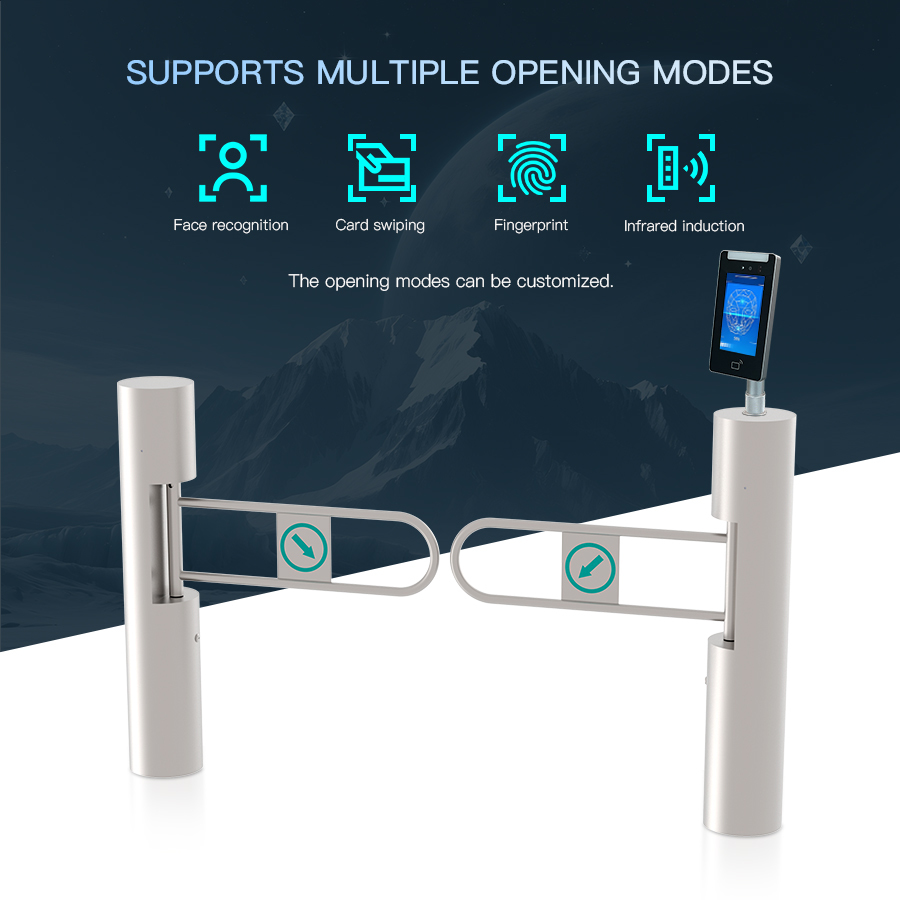HCW AC220V Swing Barrier Gate Bridge Type Single / Two Way Pedestrian Swing Turnstile Gate