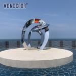 Weather Resistance Stainless Steel Abstract Sculpture Circular Triangular Tube