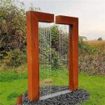 Prerusted Surface Landscape Corten Steel Water Feature 1200mm Garden Ornaments