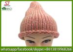 Chinese manufactuer winter knitting hat cap with brim beanie 100g 23*27cm 100