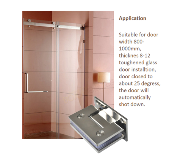 American Market 304 Stainless Steel Matt Black Frameless Pivot Glass Shower Doors Hinge