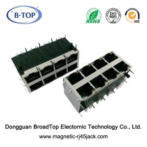 Wholesale Female 2x4 RJ45 Magjack Green / Orange LED Exceeds IEEE802.3 Standard from china suppliers