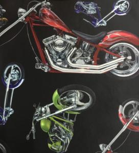 China New Printing !  100% cotton MOTORCYCLE Pattern for casual clothing Jacquard knitted fabric on sale