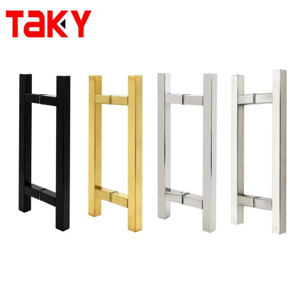 Luxury Brushed Stainless Steel 304 Gold Shower Door Pull Handles 6-14mm Glass