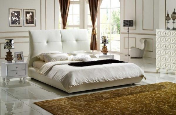 Quality top saler upholstered leather bed B28 for sale