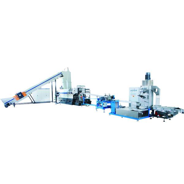 PET fiber and PET flakes recycling machine with cutter compactor single stage