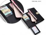 Ms. wallet long section hasp cowhide leather clutch wallet cross pattern in