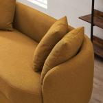 Waterproof Metal Dining Room Chairs Yellow Fabric Sofa For Commercial Use