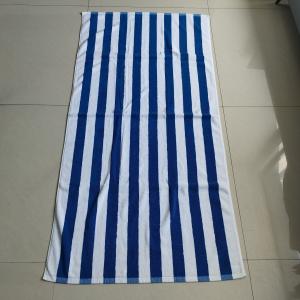 Wholesale 2022 new arrival 100% cotton yarn dyed jacquard beach towel with blue and white stripe from china suppliers