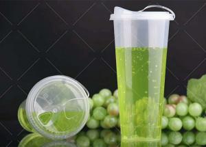 China Octagon Polypropylene Plastic Cups , Disposable Clear Plastic Cups With Lids 600ml 1000ml on sale