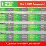 36ah 80ah 48 Volt Lithium Golf Cart Batteries Long Service Life