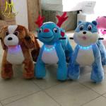 Hansel latest designs 2018 kids coin operated stuffed animal unicorn on wheels