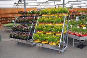 China display 500KG Plant Trolley On Wheels , ISO Flower Rack Outdoor on sale