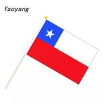 Chilean Hand Held Flags Outdoor Waving Polyester Custom Logo