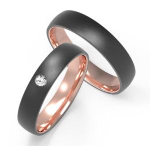 Wholesale Inner ring rose gold black titanium encrusted zircon couple ring from china suppliers