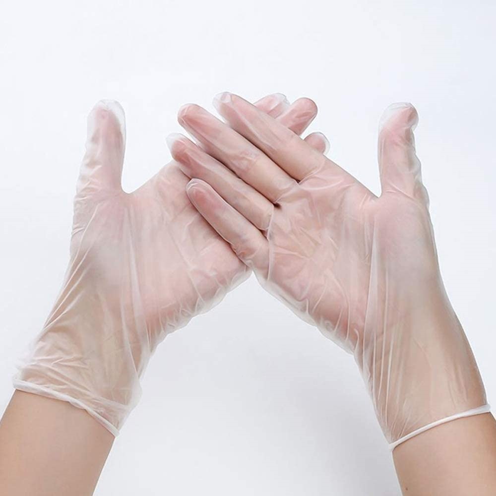 Clear Vinyl Glove No Powder 3mm Thickness Glove With Full Certificates