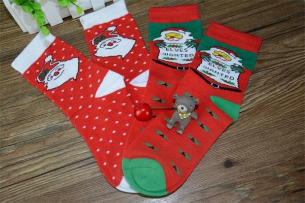 Cute cartoon christmas santa claus design supersoft cotton winter dress socks