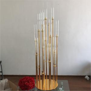 Wholesale 20 Holder Gold Modern Crystal Candlesticks Large Wedding Event Table Decoration from china suppliers