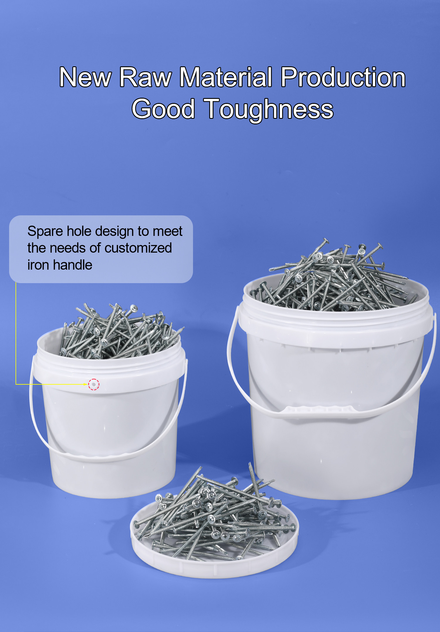 Wholesale Round Durable 5L 10L 20L 5Gal Plastic Bucket with Screw Top for Food Storage