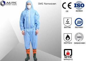 Wholesale XXL Blue PE Laminated Fabric With SMS Non-Woven Chemical Resistant Coveralls from china suppliers