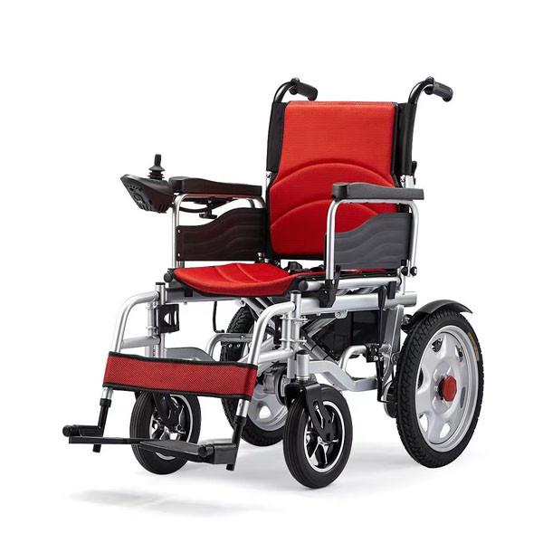 Reinforced Lightweight Foldable Electric Wheelchair Chromed Steel Multi