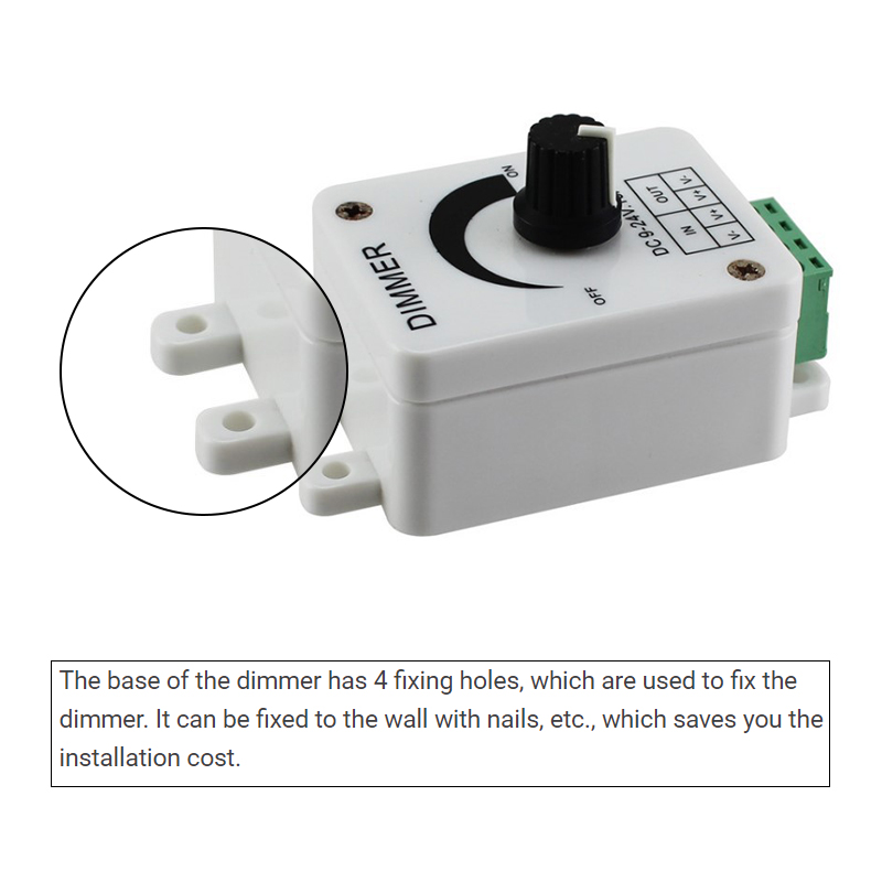 DC 12V 8A LED Controller Dimmer Switch Adjustable Brightness Single Color
