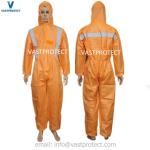Mechanical Workwear Orange Disposable Coveralls Ce Type 5/6 Cat 3 Protective