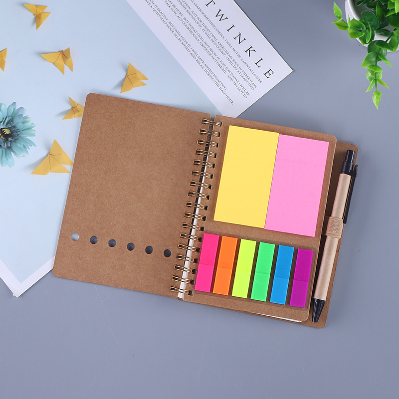 Craft Paper Cover Portable Notepads With Pen Memo Pad Sticky Custom Note Pad Gift Set