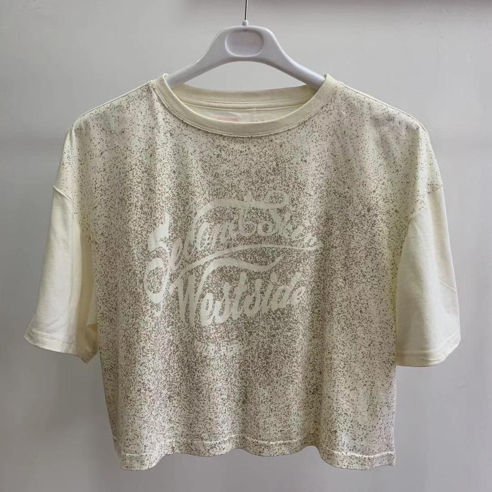 160 grams Fabric Weight O-Neck Short Sleeves Slim Crop Top Girls T-shirt For Kids Summer