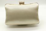 Diamond Beige Clutch Evening Bag , Women Evening Handbag Inlaid Pearl ODM