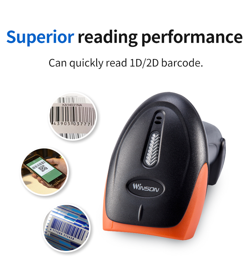 Wholesale Wired USB 2D Qr Barcode Scanner Handheld Bar Code Scan Reader With Factory Price