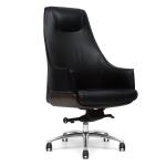 Aluminum Base High Back Leather Executive Chair Lock At 3 Positions