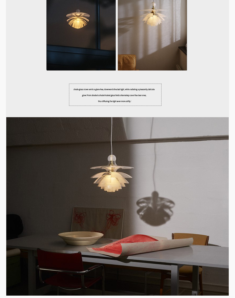 Denmark Designer Glass Pine Cones Pendant Light Modern Acrylic Hanging Lamps(WH-GP-179)