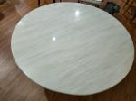 Leather Base Round 120cm Marble Top Dining Table