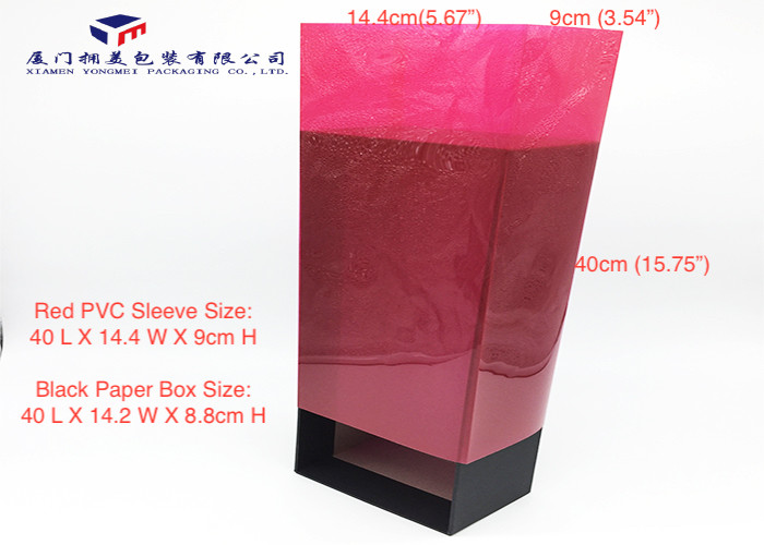 Clear Rigid Red PVC Sleeve Small Plastic Gift Boxes For Gifts 40X14.4X9cm