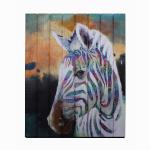 Creative Ribbon Modern Art Painting , Zebra Rainbow Color Wall Art Painting