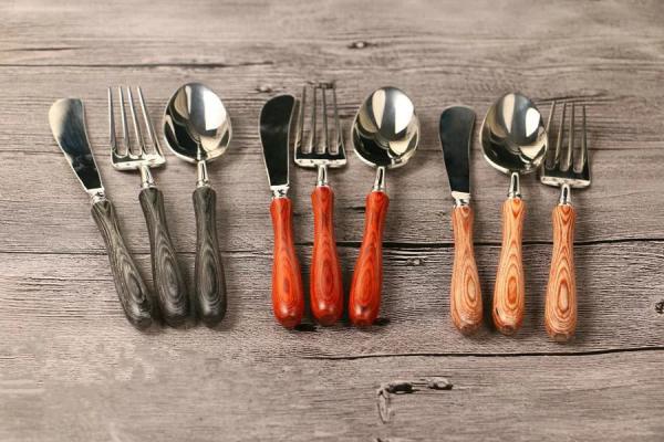 NC268 Wooden handle high quantity stainless steel cutlery/flatware set/hotel